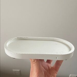 Handmade White Oval Concrete Soap Tray